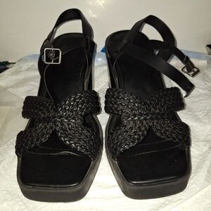 Women's Chunky Platform Heeled Sandal Trendy Strappy Retro Office Siren 11WW